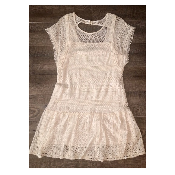 Miss Me Gypsy Ivory Lace Drop Waist Dress - Picture 2 of 8